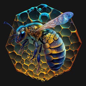 彩绘蜜蜂插画图案