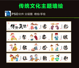 校园传统文化围档图片
