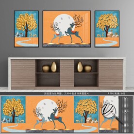 客厅唯美三联装饰画