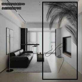 高清分层透明底屏风玻璃打印图