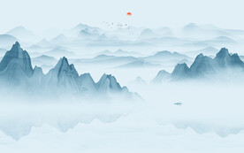 意境水墨山水画