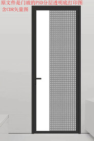 高清平开门玻璃打印图