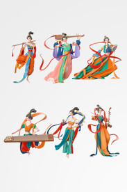 c4d立体敦煌服饰飞天仙女模型