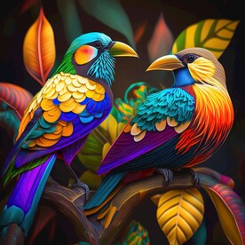 五彩羽毛的鸟儿