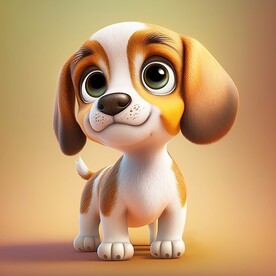 萌萌的大眼睛卡通狗狗
