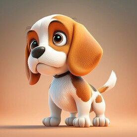 萌萌的大眼睛卡通狗狗