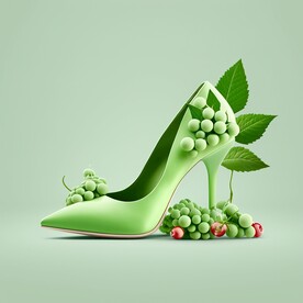 绿色创意高跟鞋