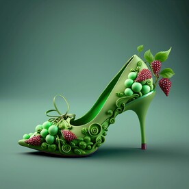 绿色创意高跟鞋