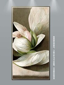 现代手绘轻奢几何花卉装饰画