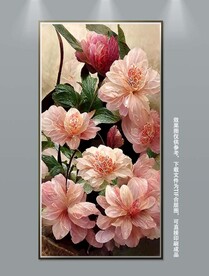 北欧立体花卉玄关装饰画