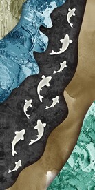 现代简约九鱼图玄关