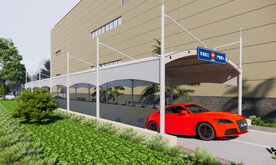 停车场拉膜效果图