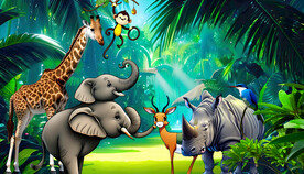 卡通动物森林背景