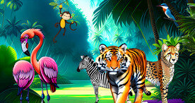 卡通动物森林背景