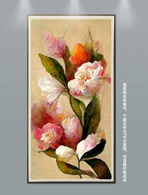 高贵华丽复古花卉艺术玄关装饰画