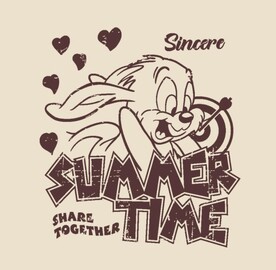 卡通字母兔子印花图案