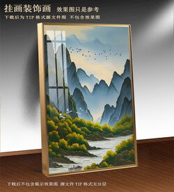 水彩山水晶瓷画