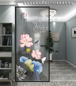 高清分层透明底屏风玻璃打印图