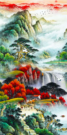 高山流水办公室客厅画