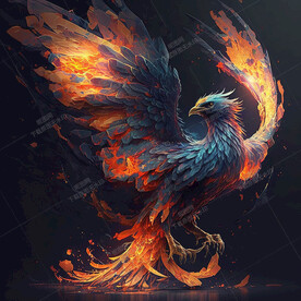 油画凤凰