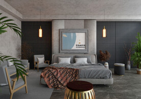 北欧高端卧室相框装饰画样机