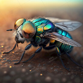 艺术微观苍蝇