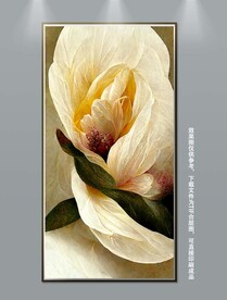 清新治愈系奶油风花卉玄关装饰画