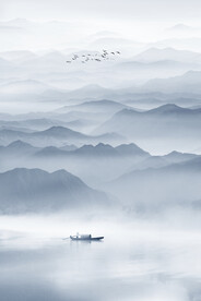 水墨山