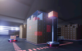 智能仓库物流海报模板设计