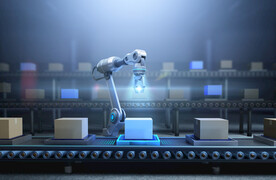 机械臂物流仓库海报模板设计