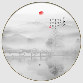 意境水墨画山水小品