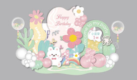 生日宴 兔宝宝宴  粉蓝色