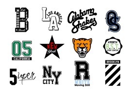 棒球图案 字母 绣花