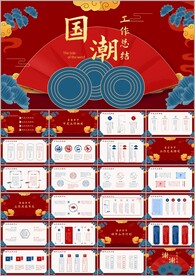 国潮风工作总结计划汇报ppt