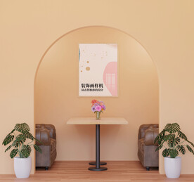 玄关无框画壁画海报装饰画样机