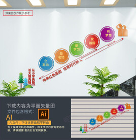 校园楼梯文化墙