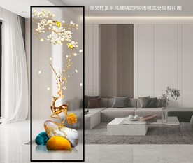 高清分层透明底屏风玻璃打印图