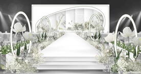 白绿色郁金香满天星婚礼效果图