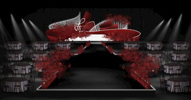 红黑白色玫瑰主题背景效果图