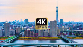 现代海港城市建筑群美景