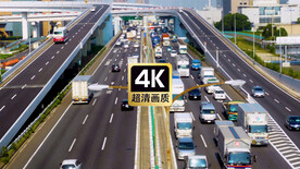 现代城市街道上的车流