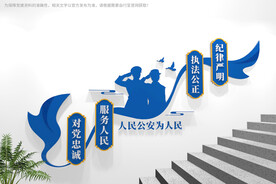 公安警营楼梯文化墙