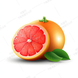 卡通红心柚素材