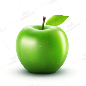 卡通绿苹果