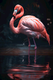 火红的火烈鸟