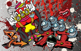 创意涂鸦街头工装背景墙