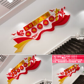 五好共产党员楼道文化墙