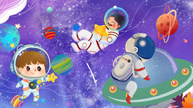 卡通宇航员外太空背景