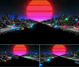 赛博朋克动感LED视频素材