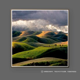 绿色山丘山脉装饰画